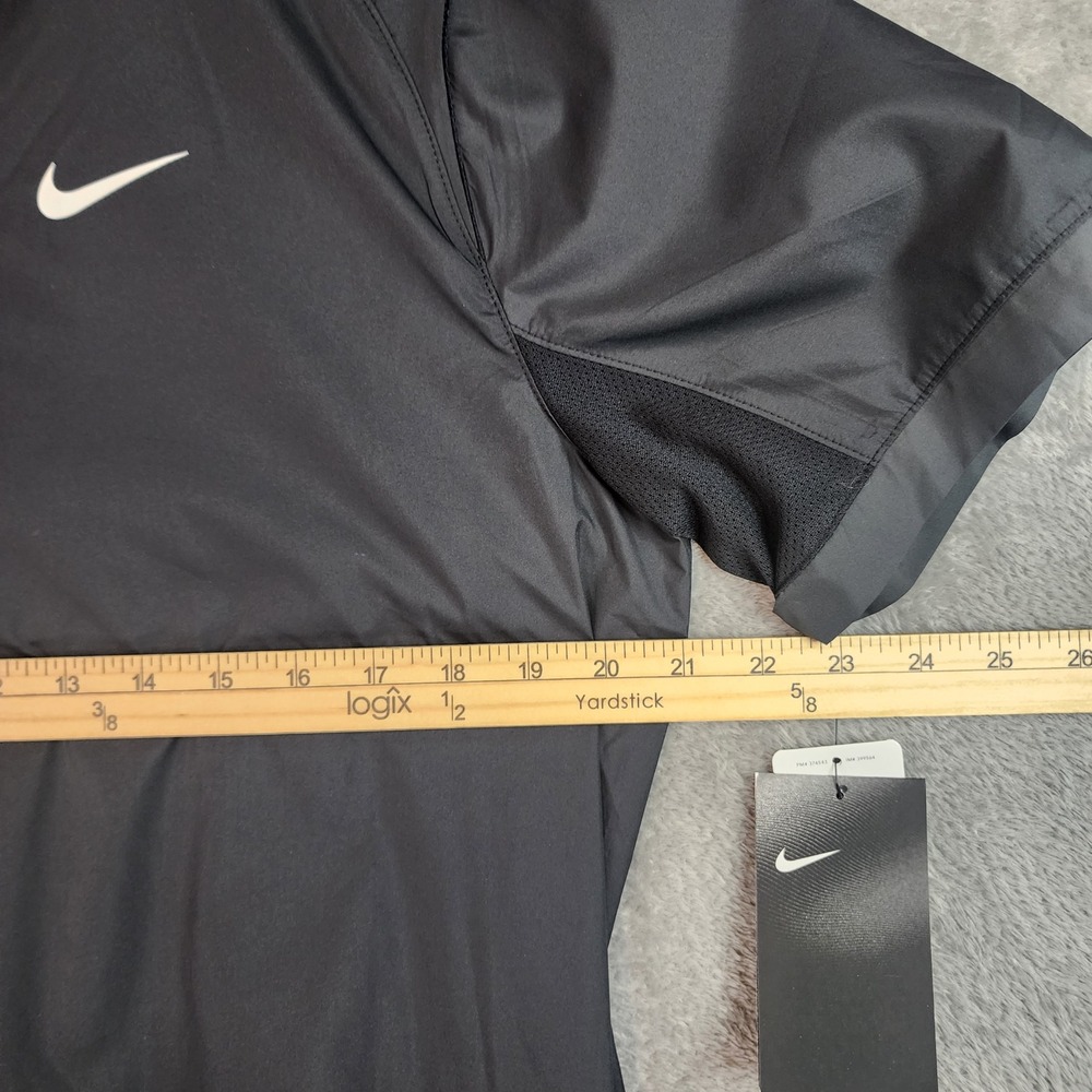 Nike Dri-FIT Cage Jacket Womens Medium Black Short Sleeve Golf Pullover Top - Picture 4 of 11